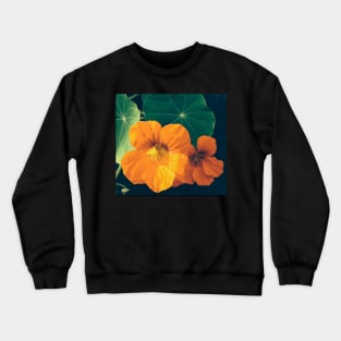 Cheerul Orange Nasturtium and the Star Leaf Crewneck Sweatshirt